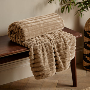 Cosy Ribbed Throw - Natural