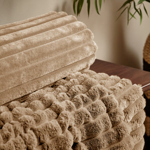 Cosy Ribbed Throw - Natural