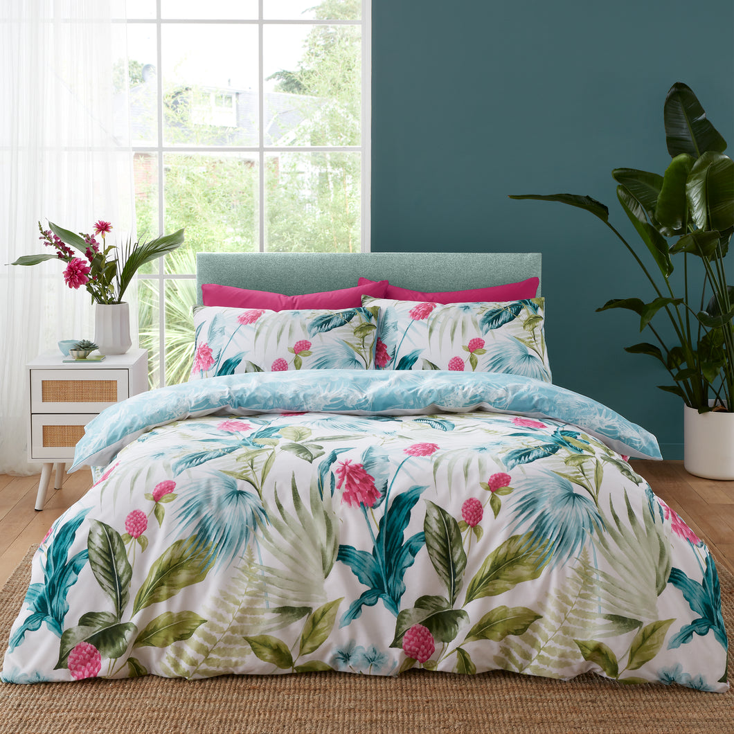 Aruba Tropical Floral Duvet Set - Green