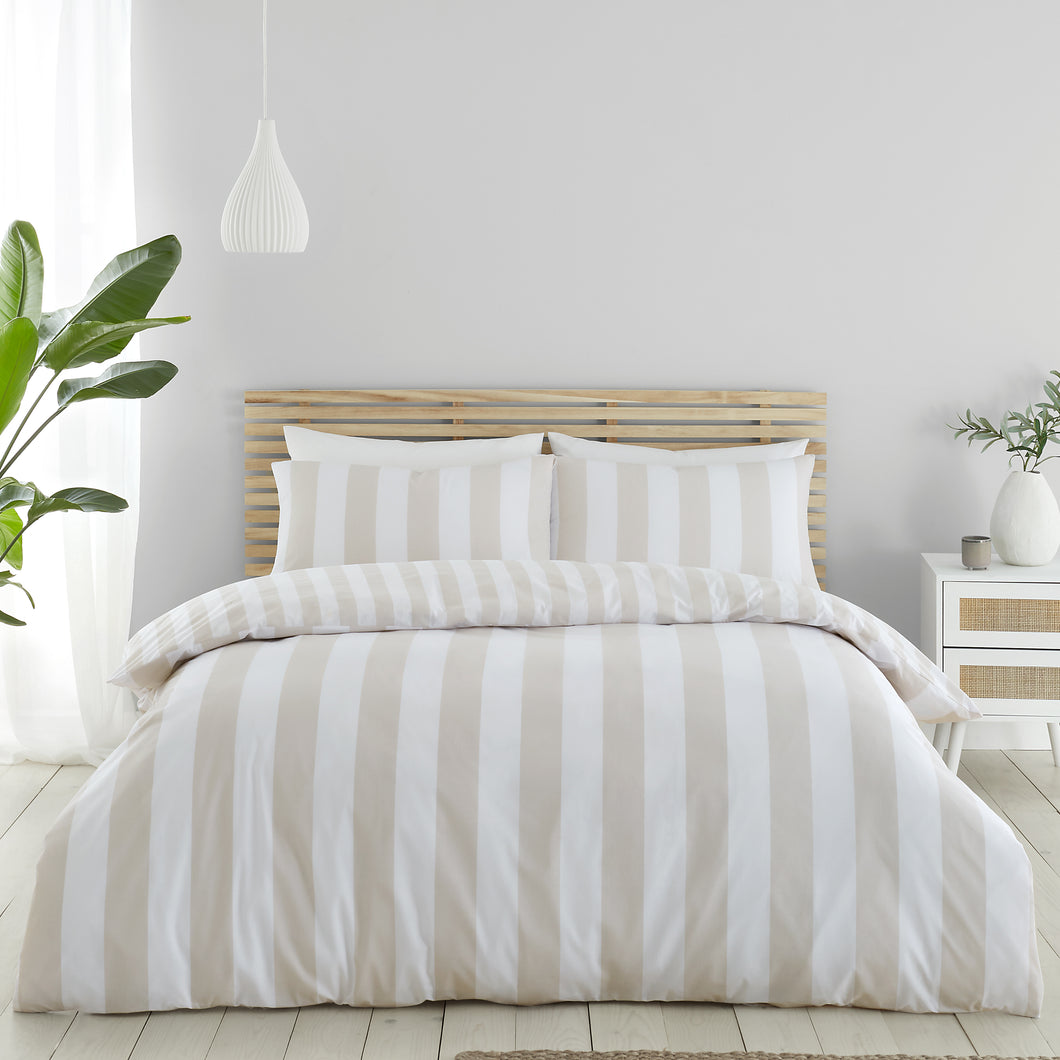Cove Stripe Duvet Set - Natural