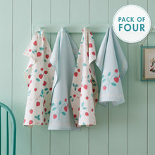 Load image into Gallery viewer, Strawberry Garden Tea Towel Pack of 4
