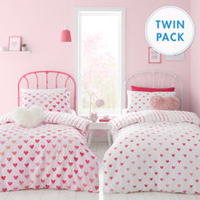 Load image into Gallery viewer, Hearts and Stripes Duvet Set (Twin pack)
