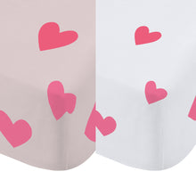 Load image into Gallery viewer, Hearts and Stripes Fitted Sheet
