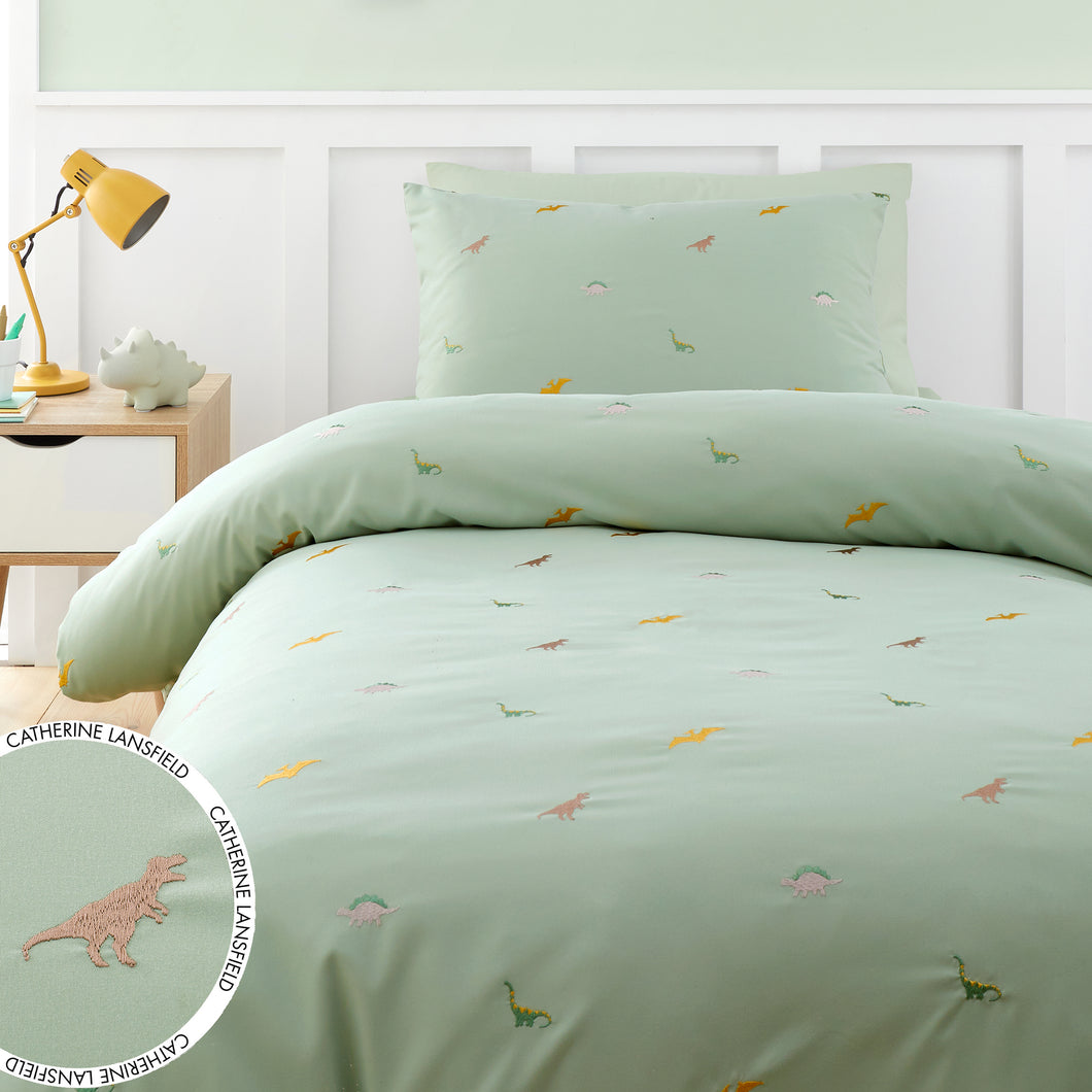 Embroidered Dinosaur Duvet Set