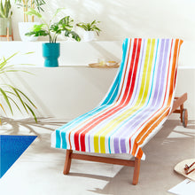 Load image into Gallery viewer, Rainbow Stripe Beach Lounger Towel
