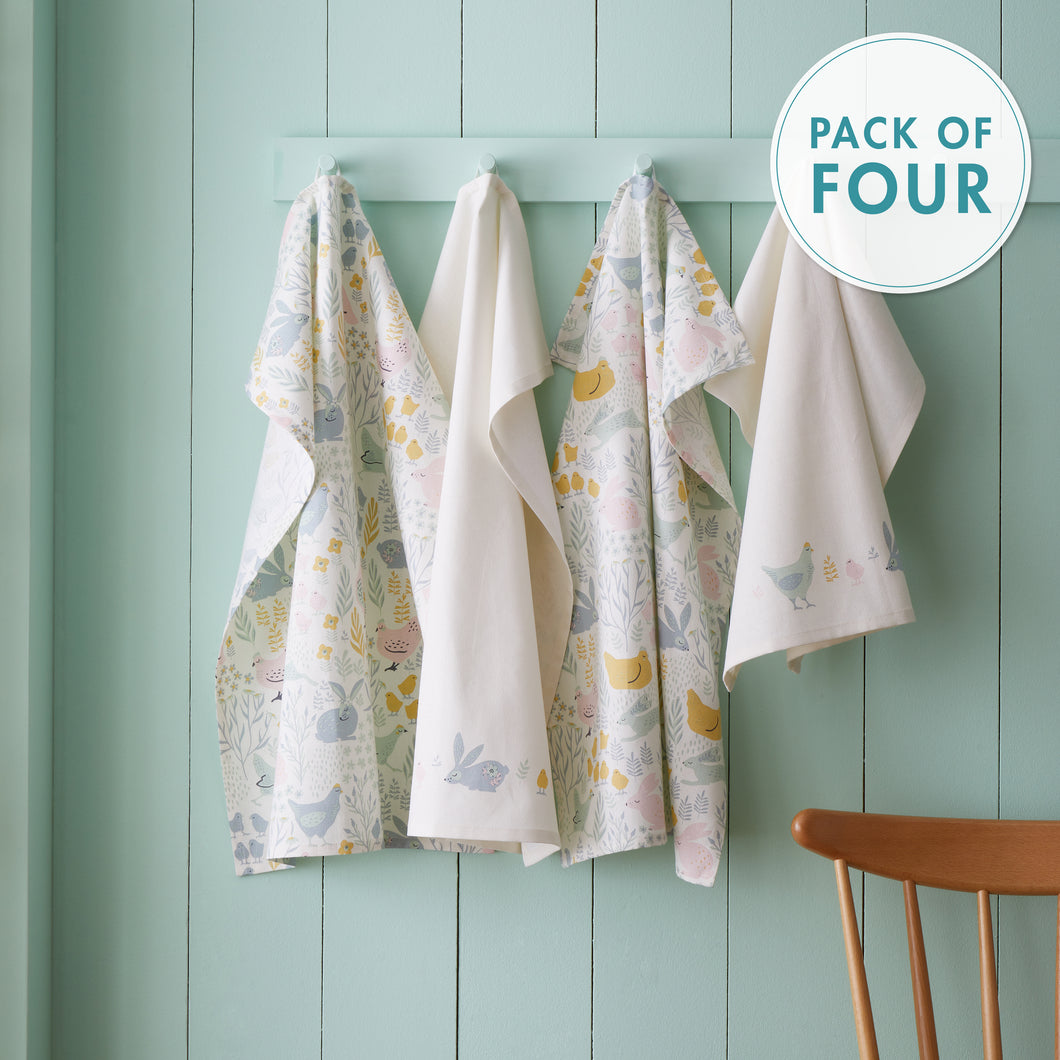 Cottage Friends Tea Towels (Pack of 4)