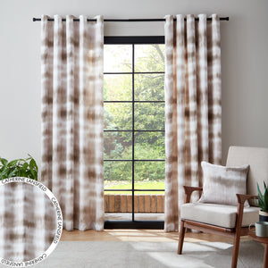 Ombre Texture Eyelet Curtains - Natural