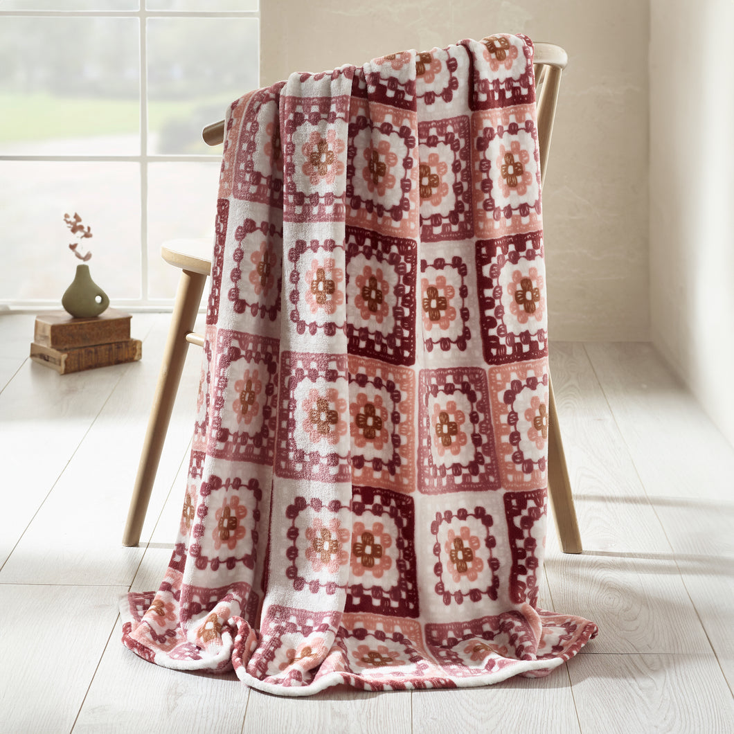 Crochet Throw - Pink