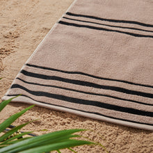 Load image into Gallery viewer, Banded Stripe Beach Towel Pair - Cream/Natural
