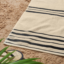 Load image into Gallery viewer, Banded Stripe Beach Towel Pair - Cream/Natural
