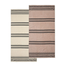Load image into Gallery viewer, Banded Stripe Beach Towel Pair - Cream/Natural
