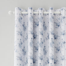 Load image into Gallery viewer, Lucie Blue Floral Frill Eyelet Curtains
