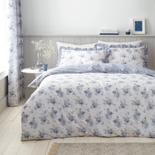 Load image into Gallery viewer, Lucie Blue Floral Frill Duvet Set

