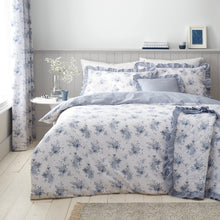 Load image into Gallery viewer, Lucie Blue Floral Frill Duvet Set
