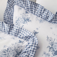 Load image into Gallery viewer, Lucie Blue Floral Frill Duvet Set
