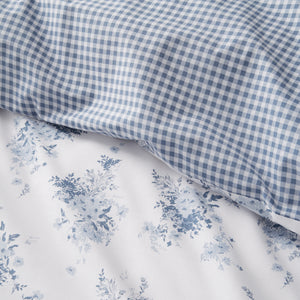 Lucie Blue Floral Frill Duvet Set