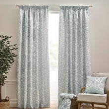 Load image into Gallery viewer, Brooke Floral Pencil Pleat Curtain Pair - Duck Egg

