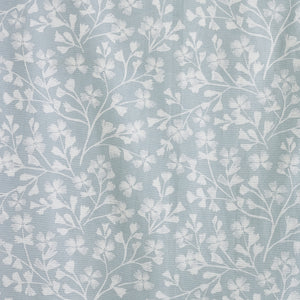 Brooke Floral Pencil Pleat Curtain Pair - Duck Egg