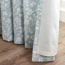 Load image into Gallery viewer, Brooke Floral Pencil Pleat Curtain Pair - Duck Egg
