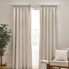 Load image into Gallery viewer, Brooke Floral Pencil Pleat Curtain Pair - Natural
