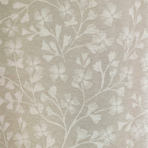 Brooke Floral Pencil Pleat Curtain Pair - Natural