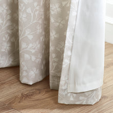 Load image into Gallery viewer, Brooke Floral Pencil Pleat Curtain Pair - Natural
