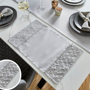 Deco Sequin Placemat Pack of 4 (Silver)