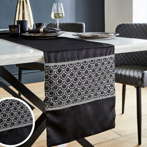 Deco Sequin Table Runner (Black)
