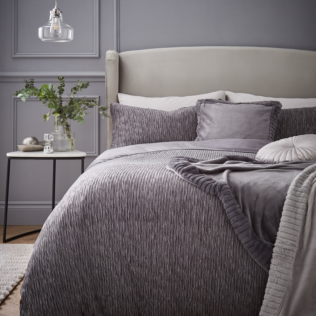 Allure Sparkle Duvet Set - Grey
