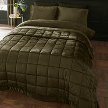 Load image into Gallery viewer, Kingsley Matt Velvet Bedspread - Olive Green
