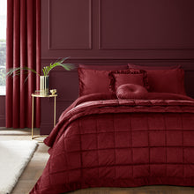 Load image into Gallery viewer, Kingsley Matt Velvet Bedspread - Raspberry
