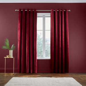 Kingsley Matt Velvet Curtains - Raspberry