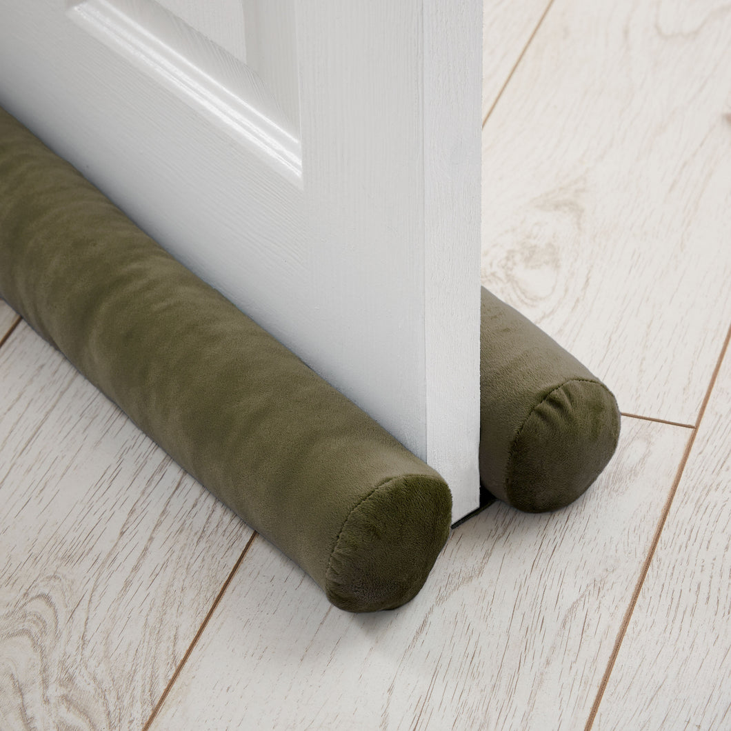 Kingsley Matt Velvet Double Side Draught Excluder - Olive Green