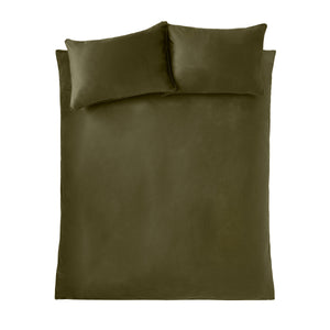 Kingsley Matt Velvet Duvet Set - Olive Green