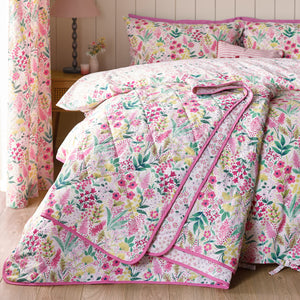 Tilly Floral Bedspread - Pink