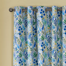 Load image into Gallery viewer, Tilly Floral Blue Eyelet Curtains
