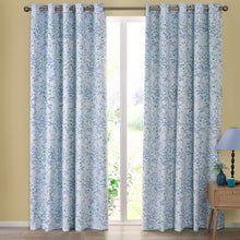 Load image into Gallery viewer, Tilly Floral Blue Eyelet Curtains
