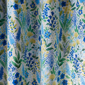 Tilly Floral Blue Eyelet Curtains