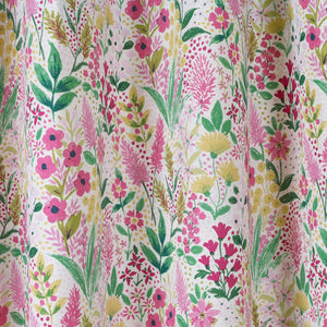 Tilly Floral Pink Eyelet Curtains