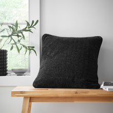 Load image into Gallery viewer, Wilson Plain Chenille Filled Cushion - Black
