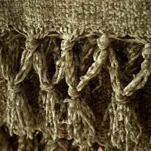 Wilson Plain Chenille Throw - Olive