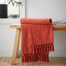 Load image into Gallery viewer, Wilson Plain Chenille Throw - Terracotta
