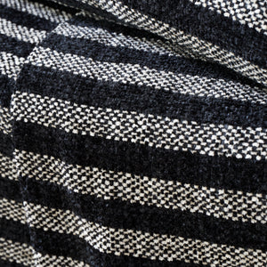 Stripe Chenille Throw - Black