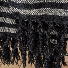 Load image into Gallery viewer, Stripe Chenille Throw - Black
