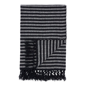 Stripe Chenille Throw - Black