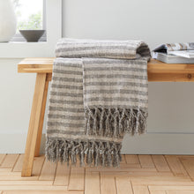 Load image into Gallery viewer, Stripe Chenille Throw - Grey
