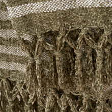 Load image into Gallery viewer, Stripe Chenille Throw - Olive Green
