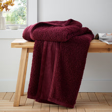 Load image into Gallery viewer, So Soft Velvet Boucle Throw - Damson
