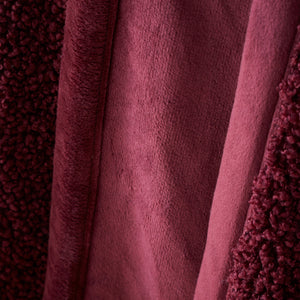 So Soft Velvet Boucle Throw - Damson