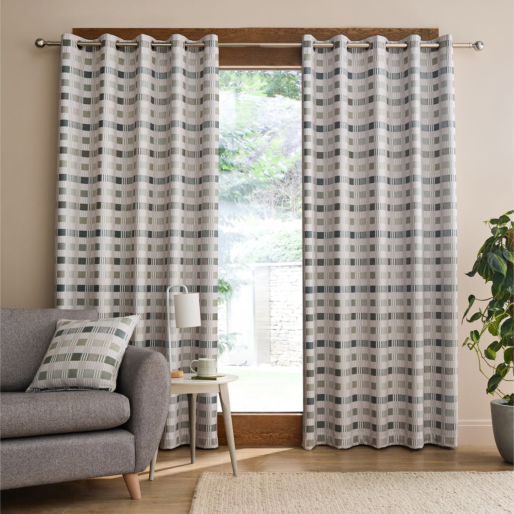 Wilson Check Blackout Curtains - Green